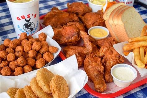 Gus's fried - I had the Gus fried chicken in Memphis and it was the best along with their bake beans and potatoesalad . I order the same thing here at Gus friend chicken in San Antonio and I mu